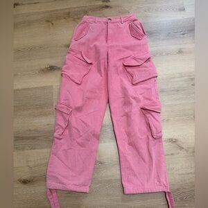 Maniere De Voir Pink Cargo Corduroy Jeans